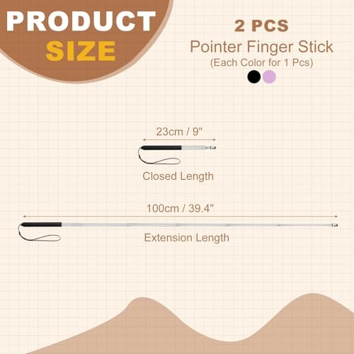 Pointer Finger Stick 39.4" Teacher Stylus-Pen Black Purple view 2