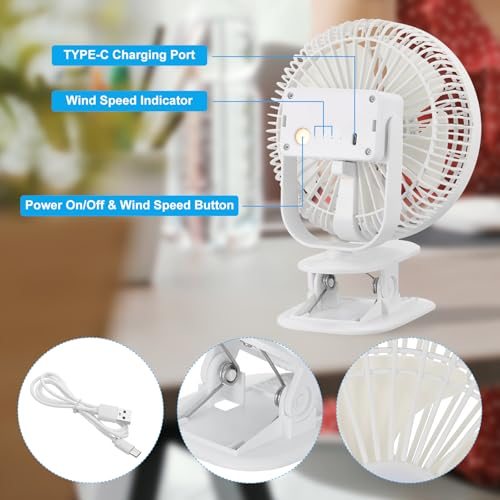 Portable Desk Fan, Camping Fan 6 Inch view 3