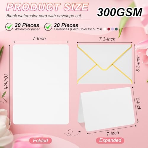 Pure Cotton Watercolor Cards 140lb/300 GSM Postcards Rounded Corners view 2