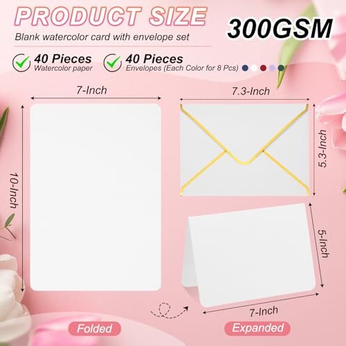 Pure Cotton Watercolor Cards 140lb/300 GSM Postcards Rounded Corners view 2