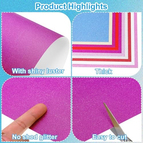 Purple Glitter Cardstock Paper view 3