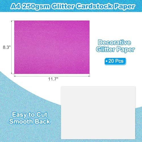 Purple Glitter Cardstock Paper view 2