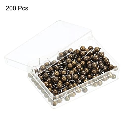 Push Pins, 200 Pack Round Head Map Tacks Thumb Steel Point view 3