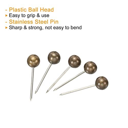 Push Pins, 200 Pack Round Head Map Tacks Thumb Steel Point view 4