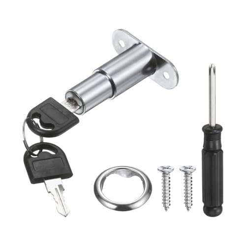 Push Plunger Lock 32mm(1-1/4 Inch) Cylinder Length Zinc Alloy — PATIKIL