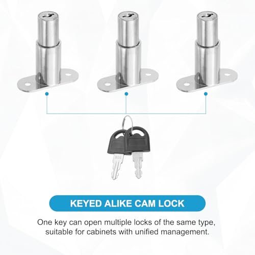 Push Plunger Lock Keyed Alike 32mm(1-1/4") Cylinder Length view 5