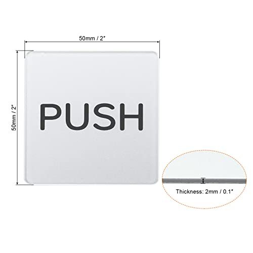 Push Pull Door Sign, 4 Pack Self-Adhesive Square Acrylic Gate Sticker view 2
