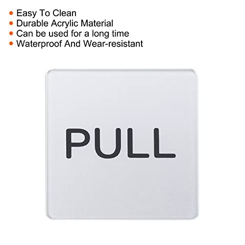 Push Pull Door Sign, 4 Pack Self-Adhesive Square Acrylic Gate Sticker view 4
