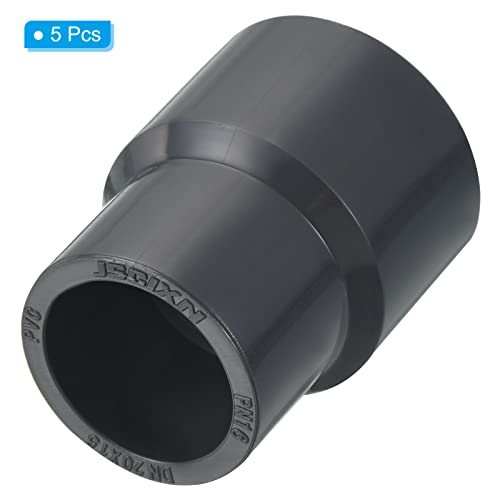 PVC Reducer Pipe Fitting 1x0.8 Inch Socket, 5 Pack Straight Coupling view 3