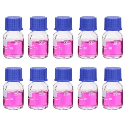 Reagent Media Storage Bottles, 25ml Borosilicate Glass Graduated Round — PATIKIL