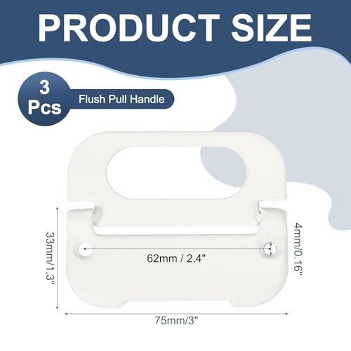 Recessed Pull Door Handle, 3 Pack Invisible Flush Pull Handle view 2