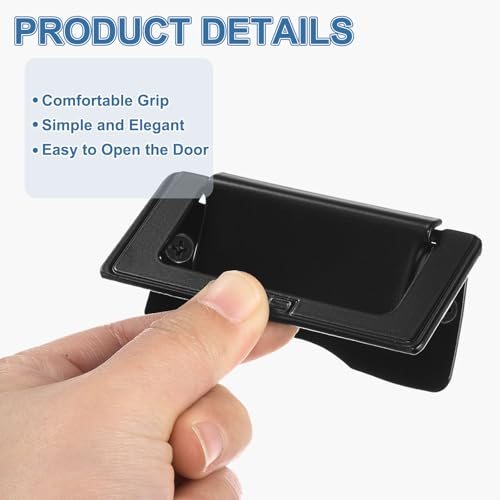 Recessed Pull Door Handle 4Pack Invisible Flush Pull Handle Black view 3