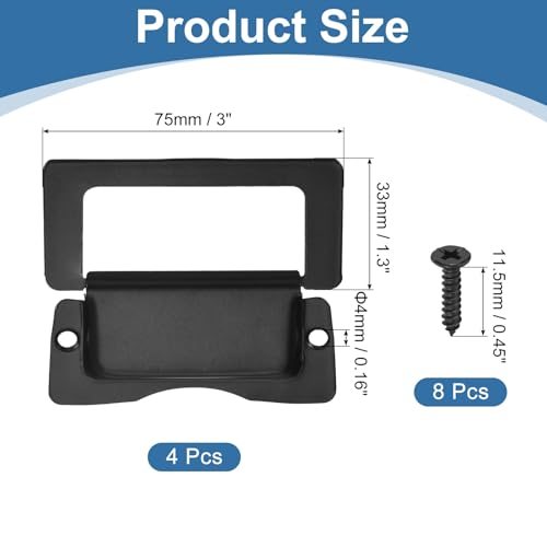 Recessed Pull Door Handle 4Pack Invisible Flush Pull Handle Black view 2