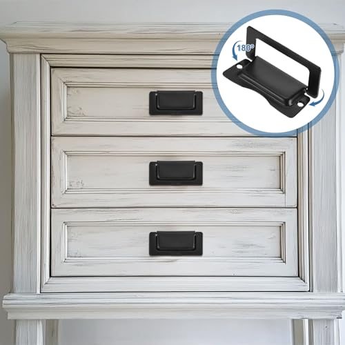 Recessed Pull Door Handle 4Pack Invisible Flush Pull Handle Black view 4