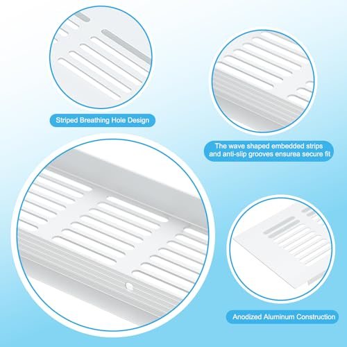 Rectangle Air Vent Cover Aluminum 28x4" Silver view 4