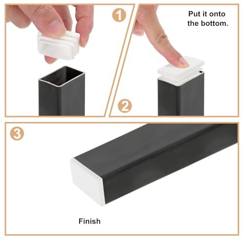 Rectangle Plastic Plug, 16 Pcs 2 x 1/50 x 25mm Tubing Insert End Caps view 4