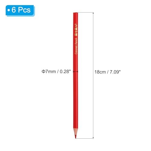 Red Colored Pencils Set, 6 Pcs Oil Color Pencils view 2