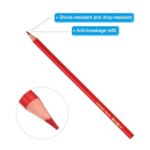 Red Colored Pencils Set, 6 Pcs Oil Color Pencils view 4