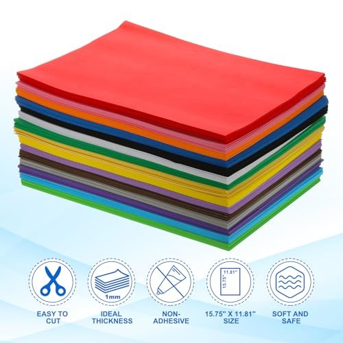 Red EVA Foam Sheets 12x8" 1mm Thick Foam Sheets 20Pcs, Foam Sheet view 3