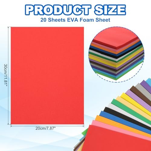 Red EVA Foam Sheets 12x8" 1mm Thick Foam Sheets 20Pcs, Foam Sheet view 2