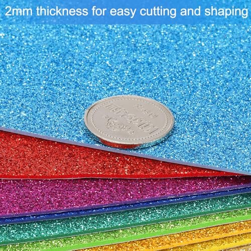 Red EVA Sticky Glitter Foam Sheet 11 x 8 Inch 10 Pcs view 4