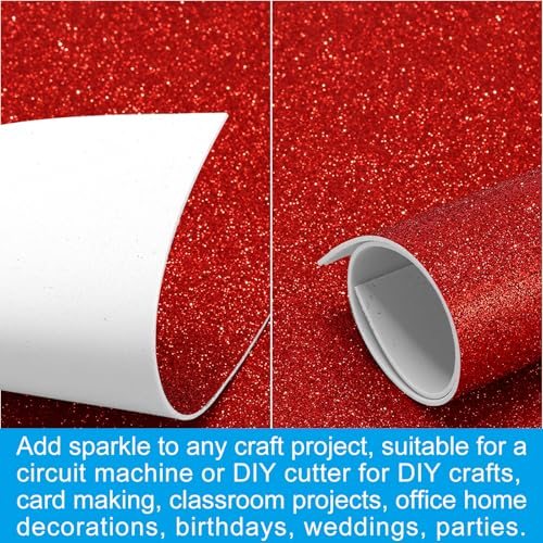 Red EVA Sticky Glitter Foam Sheet 11 x 8 Inch 10 Pcs view 5