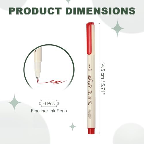 Red Felt Brush Tip Fineliner Colored Pens Marker view 2