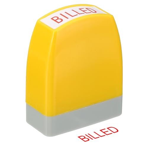 Red Ink Office Stamps Pre Inked Message Stamp Refillable Business Stamp — PATIKIL