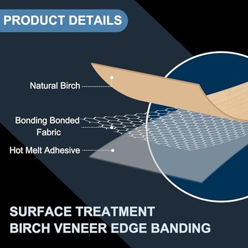 Red Oak Edge Banding, 3/4 Inch x 250 ft Wood Veneer Tape Pre-glued view 3
