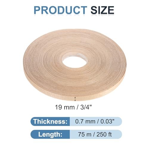 Red Oak Edge Banding, 3/4 Inch x 250 ft Wood Veneer Tape Pre-glued view 2