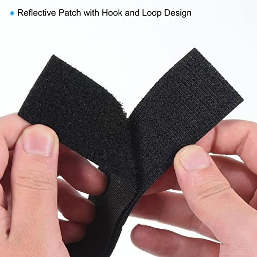 Reflective Patch 1"x4", 4 Pcs Hook & Loop Fastener Safety Appliques view 3