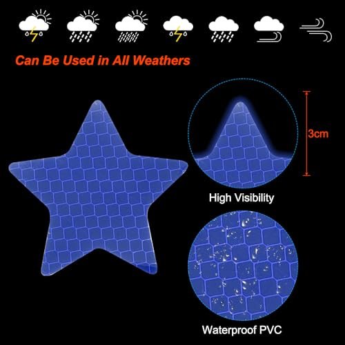 Reflective Stickers, 40 Pack 2.36 x 2.36 Inch Waterproof Adhesive High view 3