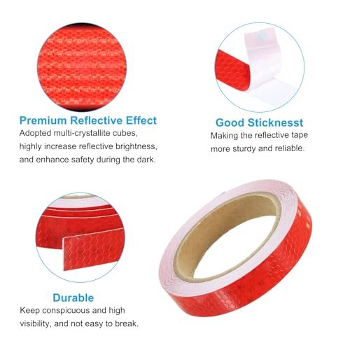 Reflective Tape, 0.8 Inch x 33 Ft Waterproof High Visibility Warning view 5
