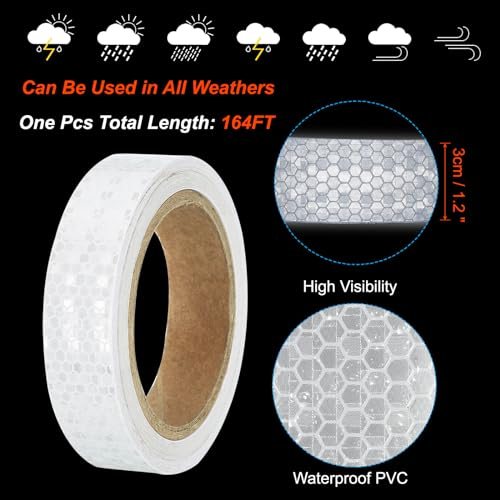 Reflective Tape 1inx33ft High Visibility Tape White view 3