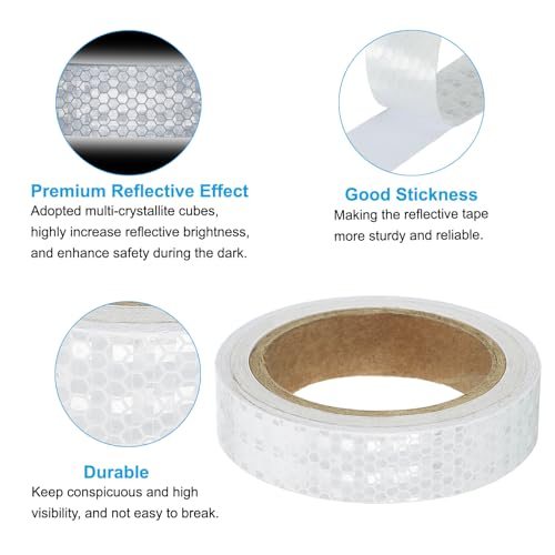 Reflective Tape 1inx33ft High Visibility Tape White view 5