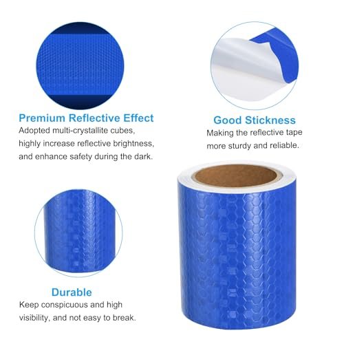 Reflective Tape 3 in x 10 FT Safety Caution Sticker Blue view 5