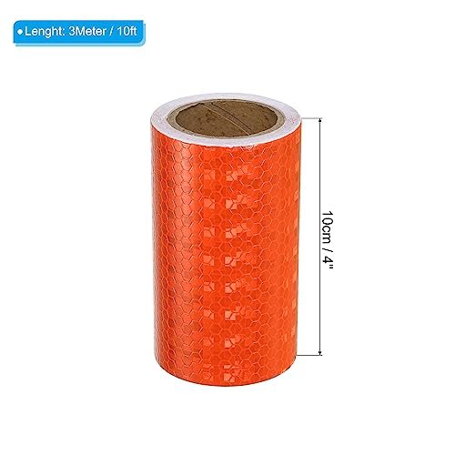 Reflective Tape Safety Sticker 4" x 10FT Orange view 2