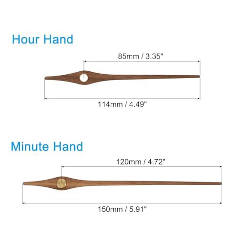 Replacement Clock Hands Kit, 5 Set Wooden Clock Mechanism Movement Wall view 2