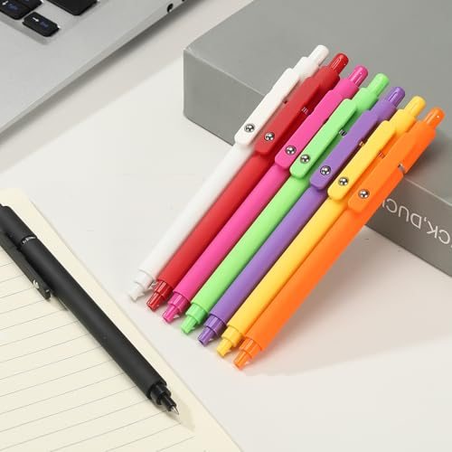 Retractable Gel Pens, 0.5mm Black Ink Pen, Orange view 4