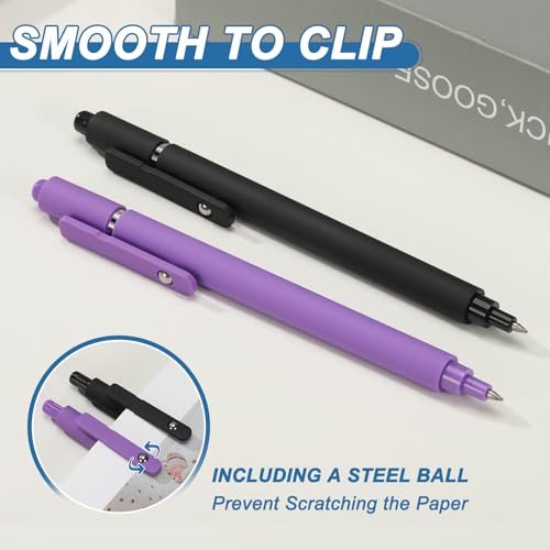 Retractable Gel Pens, 0.5mm Black Ink Pen, Orange view 5