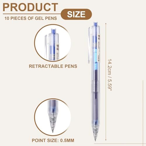 Retractable Pens Rollerball Pen Smooth Writing Quick Dry view 2