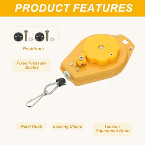 Retractable Spring Balancer 6.6-11lbs (3-5kg) Bearing Spring Tool, Load view 3