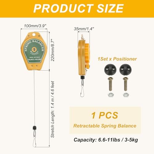 Retractable Spring Balancer 6.6-11lbs (3-5kg) Bearing Spring Tool, Load view 2