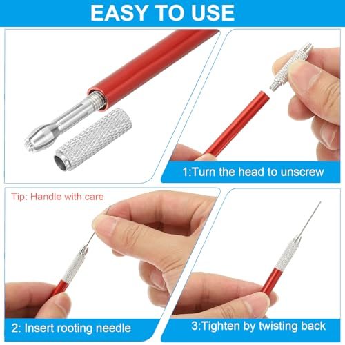 Rooting Holders Kit, Rerooting Crochet Hooks Wig Tool view 4
