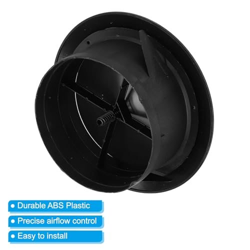 Round Air Vent ABS Adjustable Soffit Exhaust Vent Cover 6" Black view 4