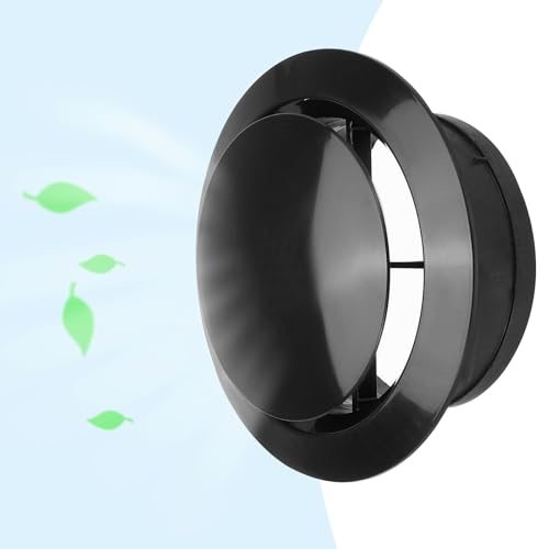 Round Air Vent ABS Adjustable Soffit Exhaust Vent Cover 6" Black view 5