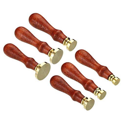 Round Blank Wax Seal Stamp, 6Pcs Removable Brass Head, without Carving view 5