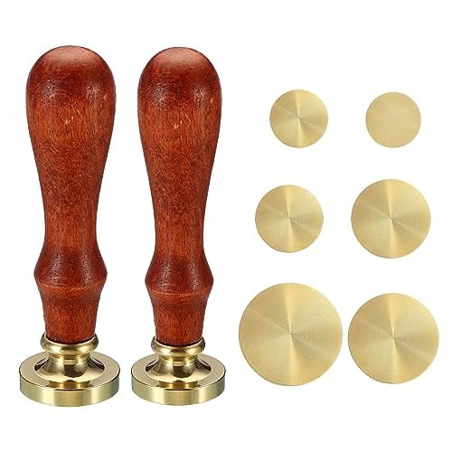 Round Blank Wax Seal Stamp, 6Pcs Removable Brass Head, without Carving — PATIKIL