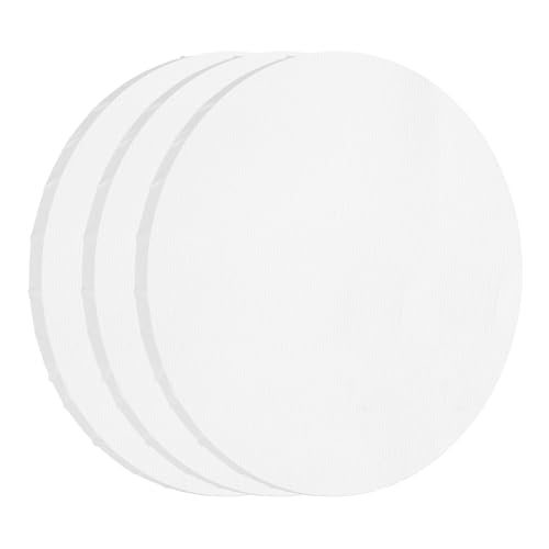 Round Canvas Board, White 3Pcs, Panels Cotton Stretched Canvas — PATIKIL