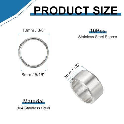 Round Metal Spacer, Unthreaded Screw Standoff Bushing view 2
